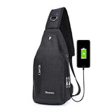 Men Women Solid Chest Bags Daily Shoulder Bags For Phone Laptop Soft
