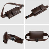 Mihaivin Men PU Leather Waist Packs Vintage Travel Belt Bag Chest Bags
