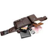 Mihaivin Men PU Leather Waist Packs Vintage Travel Belt Bag Chest Bags