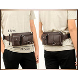 Mihaivin Men PU Leather Waist Packs Vintage Travel Belt Bag Chest Bags