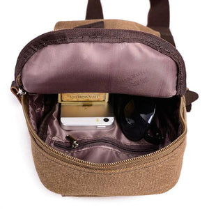 Men Canvas Chest Bag Casual Shoulder Bag Chest Pack Travel Messenger Bag