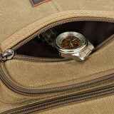 Retro Travel Men's Shoulder Bag Flip Solid Casual Messenger Canvas Zipper