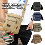 Retro Travel Men's Shoulder Bag Flip Solid Casual Messenger Canvas Zipper