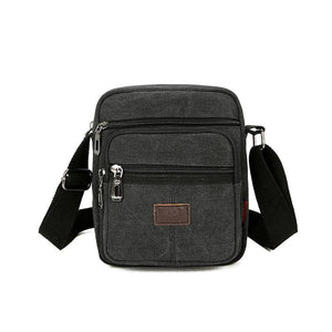 Retro Travel Men's Shoulder Bag Flip Solid Casual Messenger Canvas Zipper