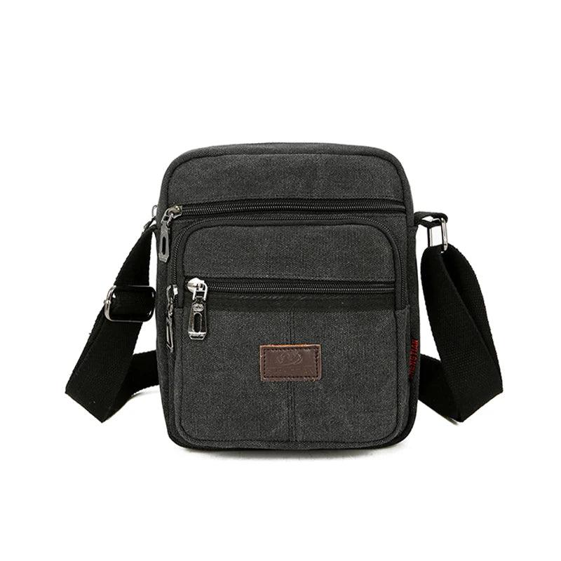 Retro Travel Men's Shoulder Bag Flip Solid Casual Messenger Canvas Zipper
