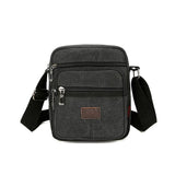 Retro Travel Men's Shoulder Bag Flip Solid Casual Messenger Canvas Zipper
