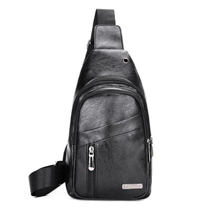 Shoulder Messenger Bags Pu Leather Casual Unisex Zipper Soft Male