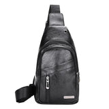 Shoulder Messenger Bags Pu Leather Casual Unisex Zipper Soft Male