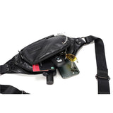 Men's Leather Fanny Pack Chest Bag Outdoor Travel Waist Bum Pack Waterproof