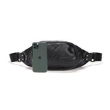 Men's Leather Fanny Pack Chest Bag Outdoor Travel Waist Bum Pack Waterproof