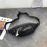 Men's Leather Fanny Pack Chest Bag Outdoor Travel Waist Bum Pack Waterproof