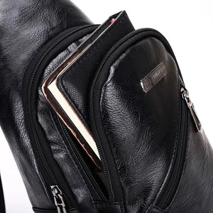 Hot PU Leather Sling Chest Crossbody Bag Biker Satchel Waist Pack