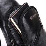 Hot PU Leather Sling Chest Crossbody Bag Biker Satchel Waist Pack
