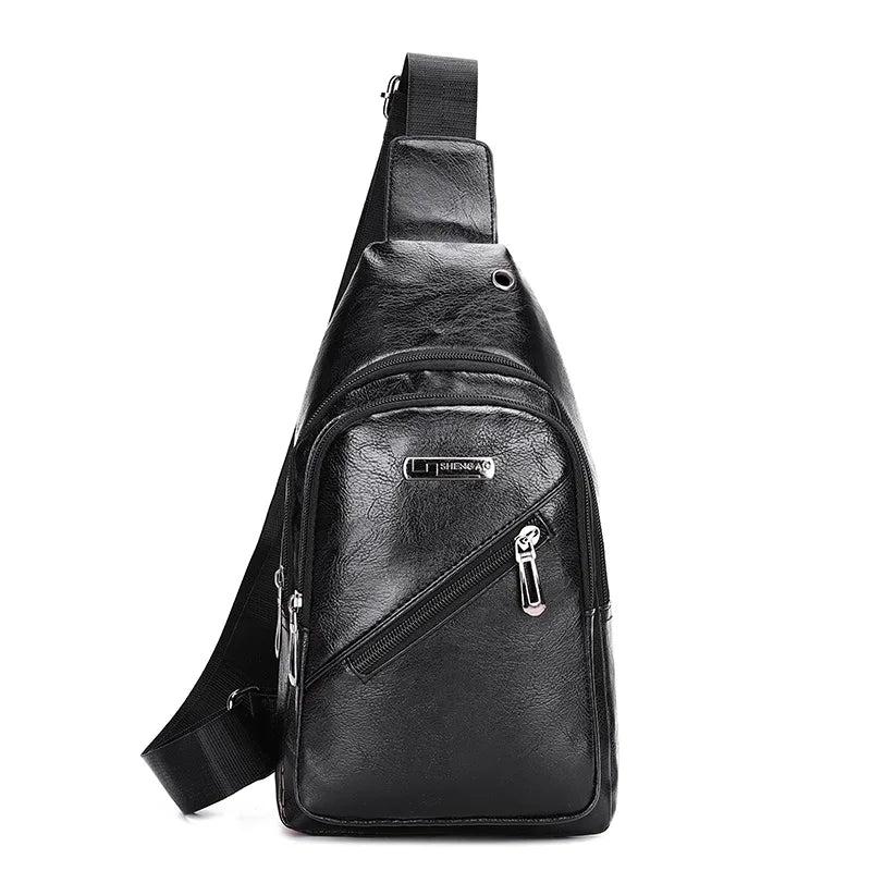 Hot PU Leather Sling Chest Crossbody Bag Biker Satchel Waist Pack