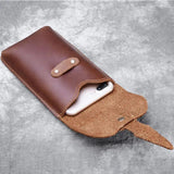 Men's Leather Waist Pack Cigarette Pouch Vintage Belt Bag