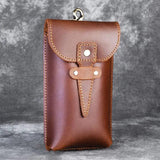 Men's Leather Waist Pack Cigarette Pouch Vintage Belt Bag