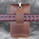 Men's Leather Waist Pack Cigarette Pouch Vintage Belt Bag