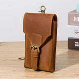 Crazy Horse Leather Waist Bag Phone Pouch Fanny Pack
