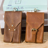 Crazy Horse Leather Waist Bag Phone Pouch Fanny Pack