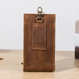 Crazy Horse Leather Waist Bag Phone Pouch Fanny Pack