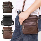 Vintage Leather Crossbody Bag Men Casual Single Shoulder Bag Male Small Messenge