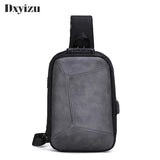 Unisex Sling Chest Pack USB Charging Sports Crossbody Handbags