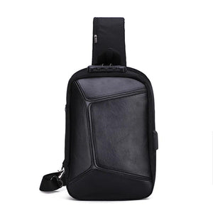 Unisex Sling Chest Pack USB Charging Sports Crossbody Handbags