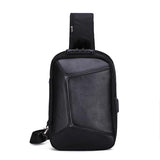 Unisex Sling Chest Pack USB Charging Sports Crossbody Handbags
