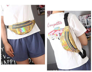 Unisex Laser Waist Bag Multifunctional Chest Bag Shoulder Crossbody