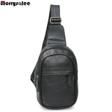 Retro Men's PU Solid Chest Bag Messenger Packet
