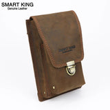 Smart King Waist Packs for Men Crazy Horse Leather Man Belt Bag