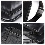 Men Leather Waist Bag Chest Pack Outdoor Fanny Pack Phone Wallet
