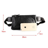 Men Leather Waist Bag Chest Pack Outdoor Fanny Pack Phone Wallet