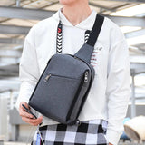 Men's Anti-theft Chest Pack Shoulder Bag USB Waterproof Oxford