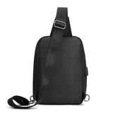 Men's Anti-theft Chest Pack Shoulder Bag USB Waterproof Oxford