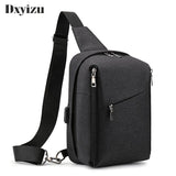 Men's Anti-theft Chest Pack Shoulder Bag USB Waterproof Oxford