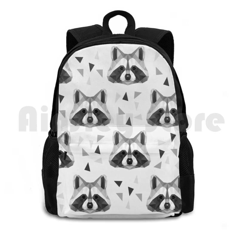 Polygonal Raccoon Hiking Backpack Waterproof