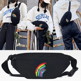 Rainbow Print Waist Bag Crossbody Shoulder Handbag