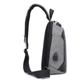 USB Charging Crossbody Bag Men Theftproof Leather Bag