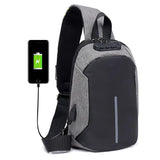 USB Charging Crossbody Bag Men Theftproof Leather Bag