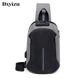 USB Charging Crossbody Bag Men Theftproof Leather Bag