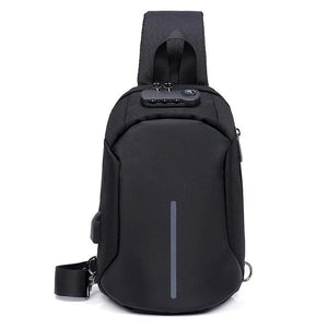 USB Charging Crossbody Bag Men Theftproof Leather Bag
