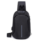 USB Charging Crossbody Bag Men Theftproof Leather Bag