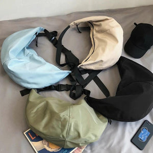 Unisex Dumpling Shaped Crossbody Bag Nylon Messenger Handbag