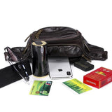 Men's Leather Crossbody Bags Waterproof Travel Anti-theft Waist Bag