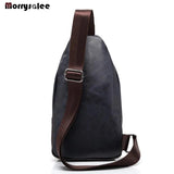 PU Leather Men's Chest Bag Shoulder Bag Theftproof Button Open