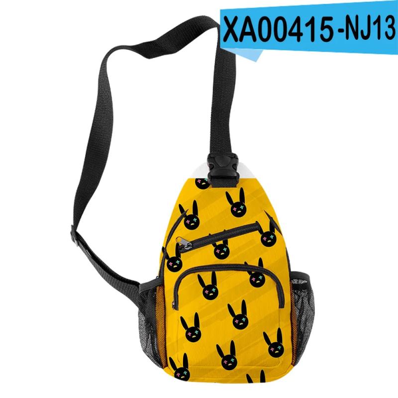 Harajuku Bad Bunny 3D Print Chest Bag Waterproof Crossbody Streetwear Shoulder