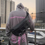 Large Waist Bag Fanny Pack Streetwear Canvas Belt Bags Chest Packs Hip Hop Pack