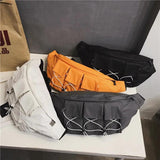Large Waist Bag Fanny Pack Streetwear Canvas Belt Bags Chest Packs Hip Hop Pack