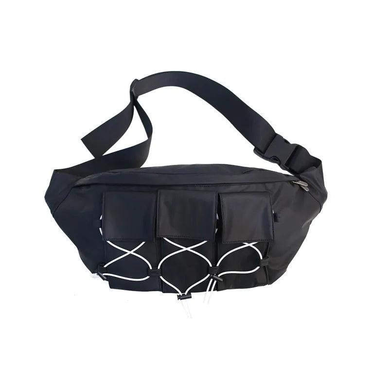 Large Waist Bag Fanny Pack Streetwear Canvas Belt Bags Chest Packs Hip Hop Pack